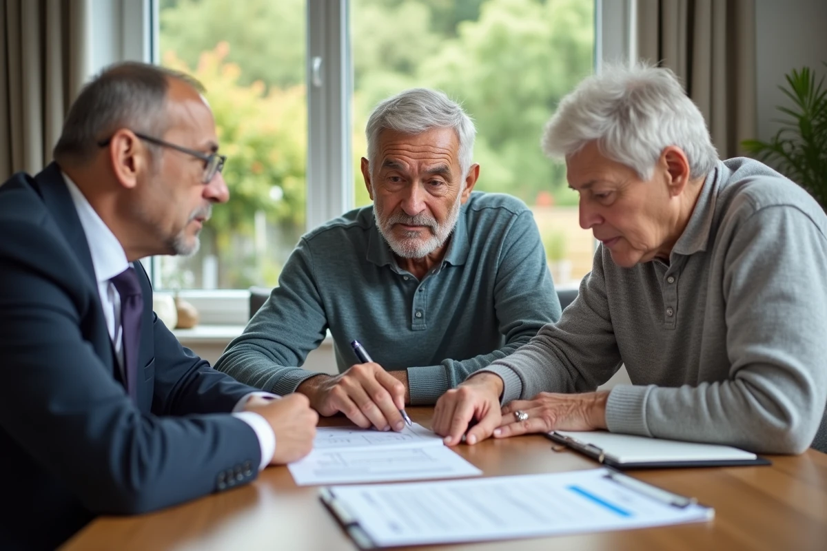 Couple de retraités consultant un conseiller fiscal sur leur imposition et leur retraite en 2026