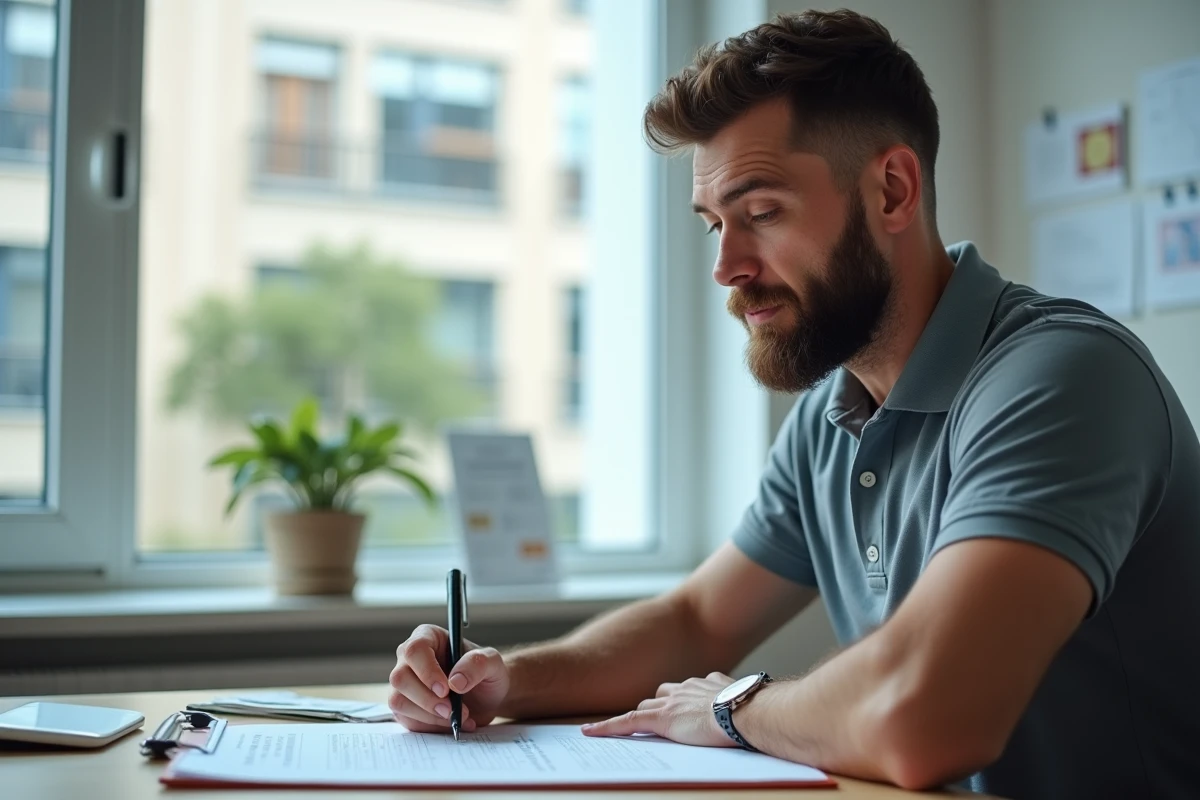 Therapeute remplissant un formulaire d