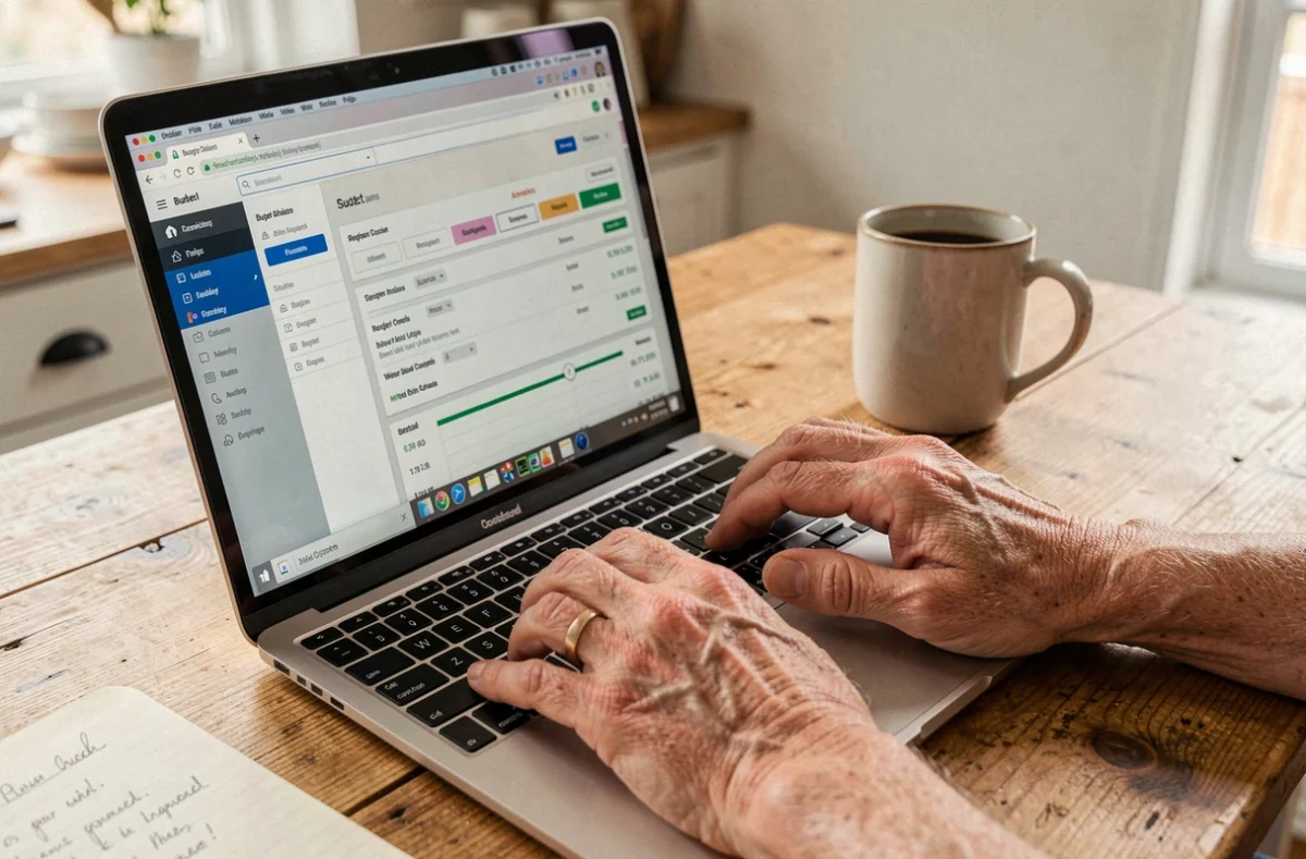 Mains d'un tuteur saisissant des comptes en ligne sur la plateforme proxima.fr pour préparer le contrôle judiciaire