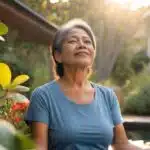 senior en posture de méditation